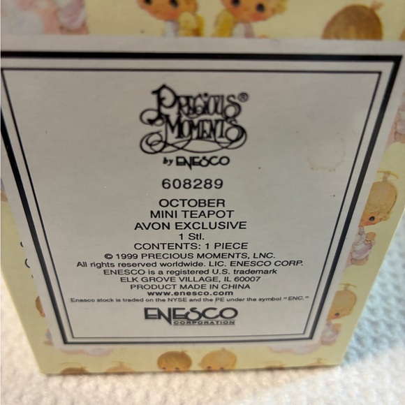 Precious Moments October Pumpkin Mini Teapot Avon Exclusive with Mouse Accent - Picture 11 of 11